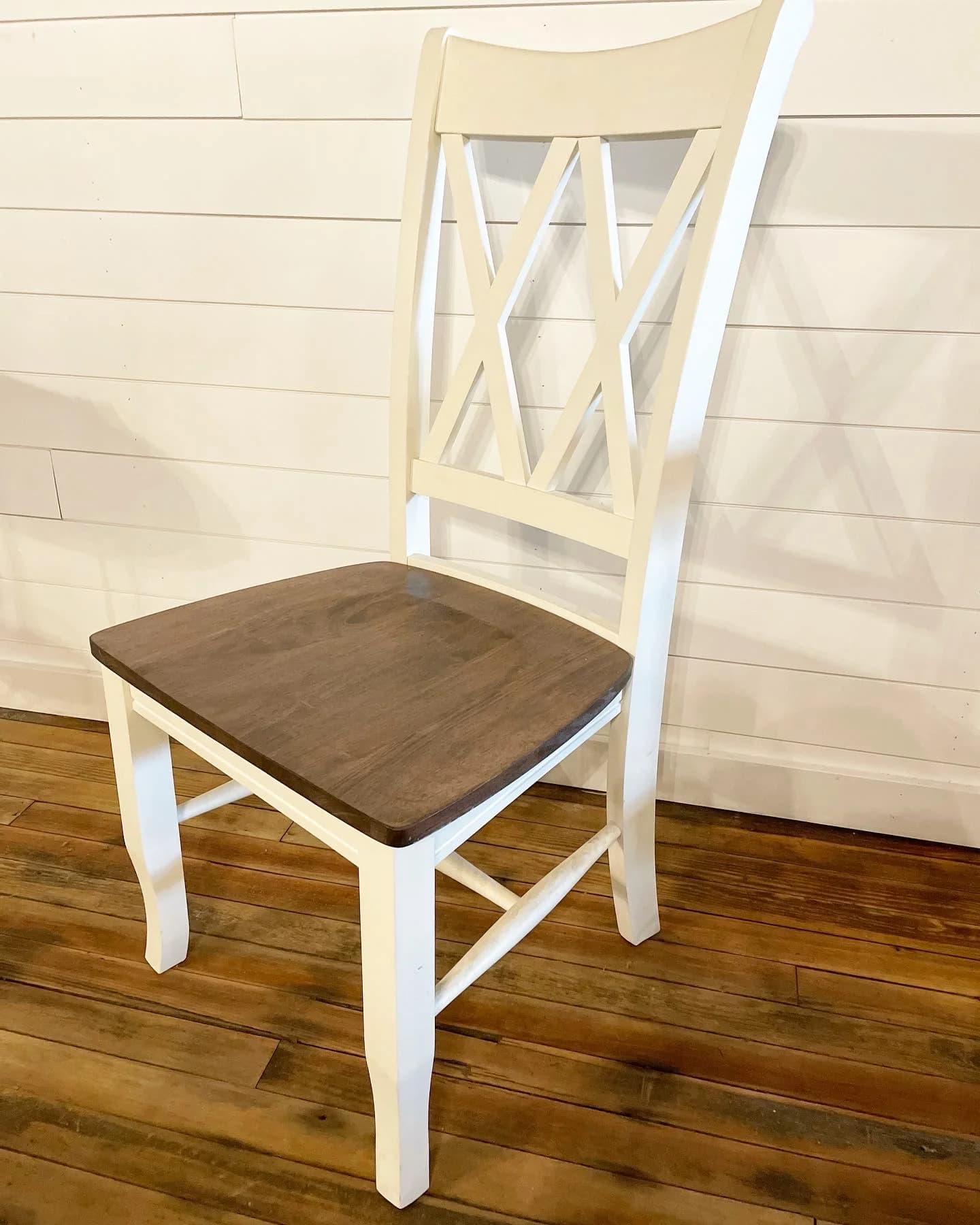 Handcrafted solid wood dining chair with a timeless farmhouse design, made for comfort, durability, and everyday family meals.